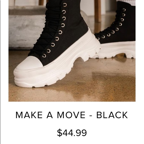 Platform black canvas high top sneaker - Picture 2 of 4